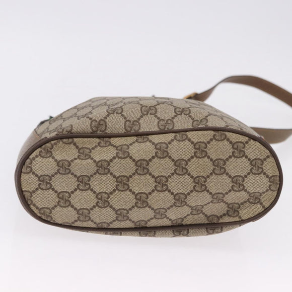 GUCCI GG Supreme Web Sherry Line Bag PVC Beige Gold 41 02 034 Auth 195583