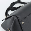 Salvatore Ferragamo Sofia Gancini Hand Bag Leather 2way Black Silver Auth 195584-17