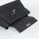 Salvatore Ferragamo Sofia Gancini Hand Bag Leather 2way Black Silver Auth 195584-19