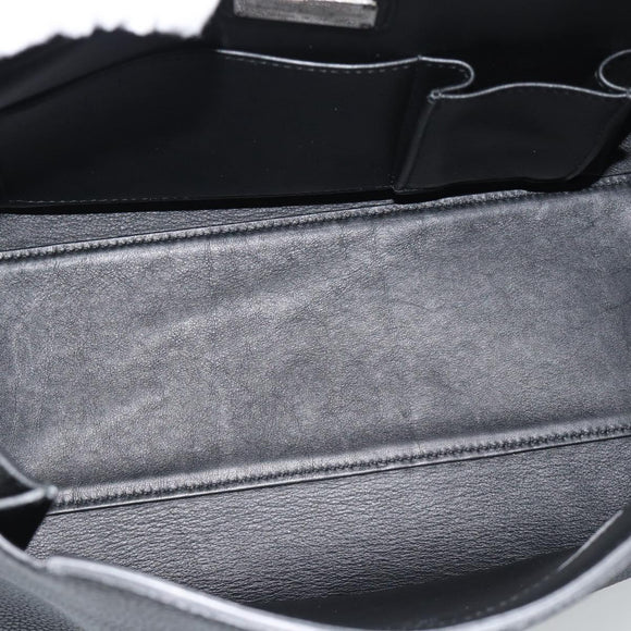 Salvatore Ferragamo Sofia Gancini Hand Bag Leather 2way Black Silver Auth 195584