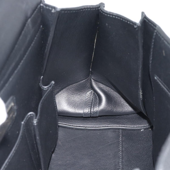 Salvatore Ferragamo Sofia Gancini Hand Bag Leather 2way Black Silver Auth 195584