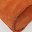 Salvatore Ferragamo Hand Bag Suede Orange Gold Auth 195588-13