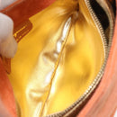 Salvatore Ferragamo Hand Bag Suede Orange Gold Auth 195588-20