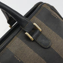 FENDI Pecan Canvas Boston Bag PVC Black Brown Auth 195590-17