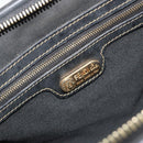 FENDI Pecan Canvas Boston Bag PVC Black Brown Auth 195590-18