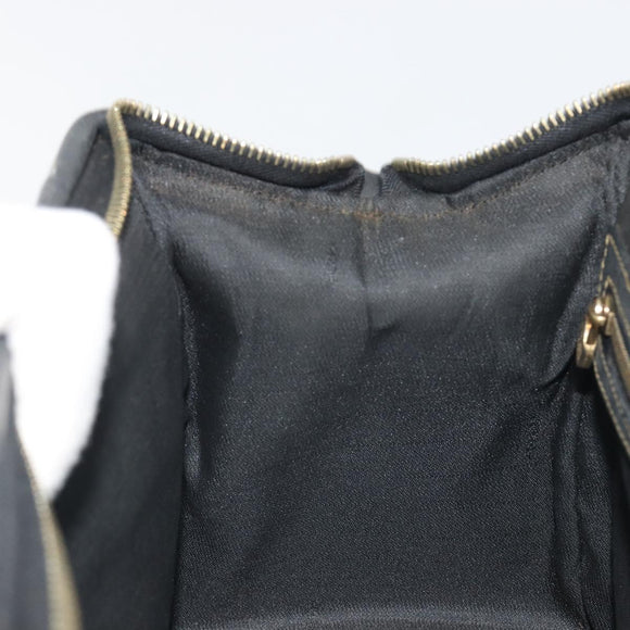 FENDI Pecan Canvas Boston Bag PVC Black Brown Auth 195590