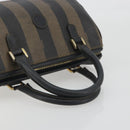 FENDI Pecan Canvas Boston Bag PVC Black Brown Auth 195590-7