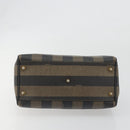 FENDI Pecan Canvas Boston Bag PVC Black Brown Auth 195590-5