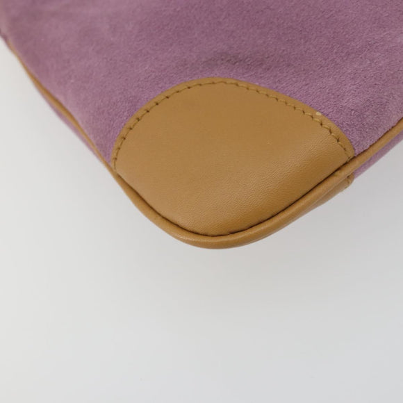 GUCCI Chain Shoulder Bag Suede Purple Gold 001 4113 Auth 195593A
