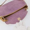 GUCCI Chain Shoulder Bag Suede Purple Gold 001 4113 Auth 195593A-10
