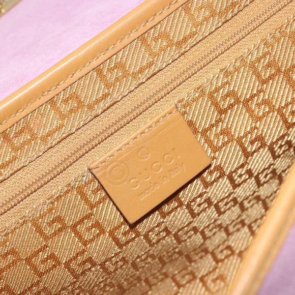 GUCCI Chain Shoulder Bag Suede Purple Gold 001 4113 Auth 195593A