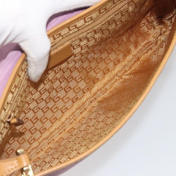 GUCCI Chain Shoulder Bag Suede Purple Gold 001 4113 Auth 195593A