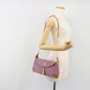 GUCCI Chain Shoulder Bag Suede Purple Gold 001 4113 Auth 195593A-23