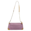 GUCCI Chain Shoulder Bag Suede Purple Gold 001 4113 Auth 195593A-2