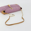 GUCCI Chain Shoulder Bag Suede Purple Gold 001 4113 Auth 195593A-7