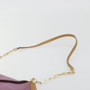 GUCCI Chain Shoulder Bag Suede Purple Gold 001 4113 Auth 195593A-8
