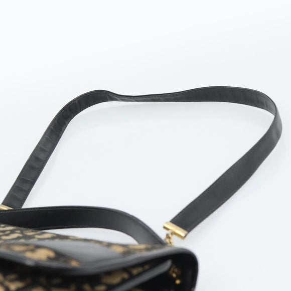 Christian Dior Trotter Canvas Shoulder Bag 2way Navy Gold Auth 195594A