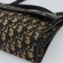 Christian Dior Trotter Canvas Shoulder Bag 2way Navy Gold Auth 195594A-10
