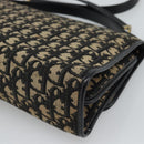 Christian Dior Trotter Canvas Shoulder Bag 2way Navy Gold Auth 195594A-16