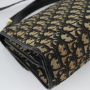 Christian Dior Trotter Canvas Shoulder Bag 2way Navy Gold Auth 195594A-17