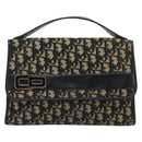 Christian Dior Trotter Canvas Shoulder Bag 2way Navy Gold Auth 195594A-13