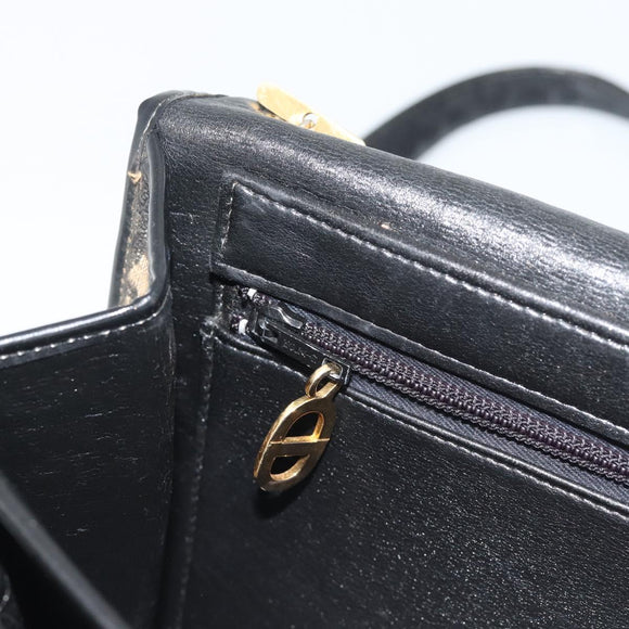 Christian Dior Trotter Canvas Shoulder Bag 2way Navy Gold Auth 195594A