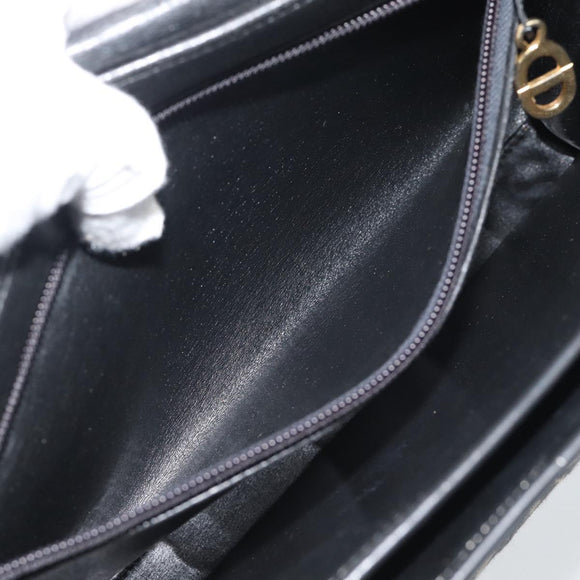 Christian Dior Trotter Canvas Shoulder Bag 2way Navy Gold Auth 195594A