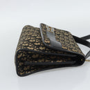 Christian Dior Trotter Canvas Shoulder Bag 2way Navy Gold Auth 195594A-4