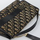 Christian Dior Trotter Canvas Shoulder Bag 2way Navy Gold Auth 195594A-6