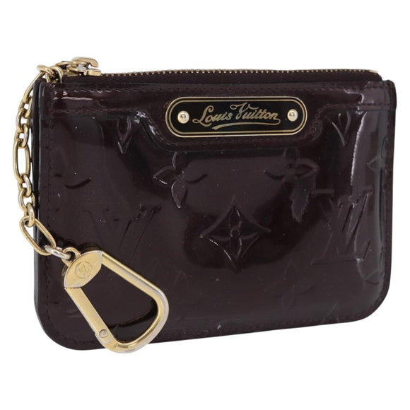 LOUIS VUITTON Monogram Vernis Pochette Cles NM Purse Amarante M93557 Auth 195596