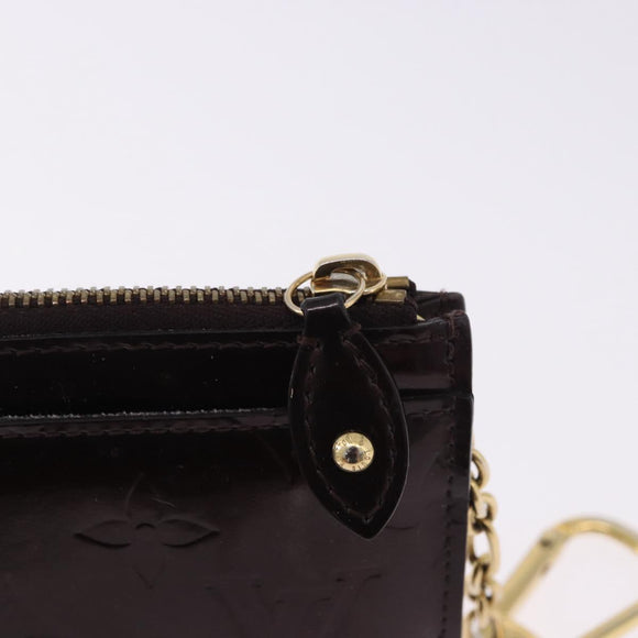 LOUIS VUITTON Monogram Vernis Pochette Cles NM Purse Amarante M93557 Auth 195596
