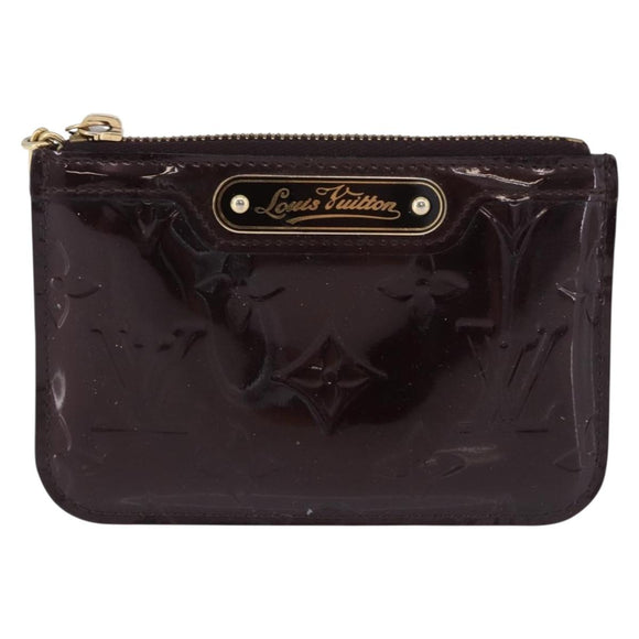 LOUIS VUITTON Monogram Vernis Pochette Cles NM Purse Amarante M93557 Auth 195596