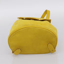 Salvatore Ferragamo Gancini Backpack Suede Yellow Gold Auth 195597A-5