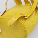 Salvatore Ferragamo Gancini Backpack Suede Yellow Gold Auth 195597A-17