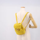 Salvatore Ferragamo Gancini Backpack Suede Yellow Gold Auth 195597A-21