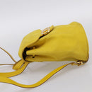 Salvatore Ferragamo Gancini Backpack Suede Yellow Gold Auth 195597A-3