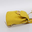 Salvatore Ferragamo Gancini Backpack Suede Yellow Gold Auth 195597A-4