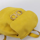 Salvatore Ferragamo Gancini Backpack Suede Yellow Gold Auth 195597A-6