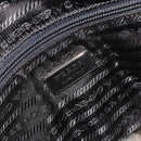 PRADA Boston Bag Tweed Black Silver Auth 195598V-16