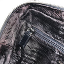 PRADA Boston Bag Tweed Black Silver Auth 195598V-20