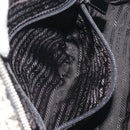 PRADA Boston Bag Tweed Black Silver Auth 195598V-21