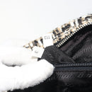 PRADA Boston Bag Tweed Black Silver Auth 195598V-22