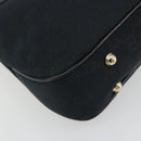 GUCCI GG Canvas Bamboo Shoulder Bag Black Gold 137378 Auth 195600V-14