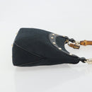 GUCCI GG Canvas Bamboo Shoulder Bag Black Gold 137378 Auth 195600V-3