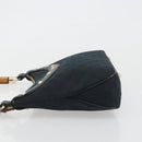 GUCCI GG Canvas Bamboo Shoulder Bag Black Gold 137378 Auth 195600V-4