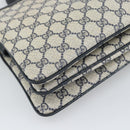 GUCCI GG Supreme Sherry Line Bag PVC Leather Navy Gold 02 14 013 Auth 195601-18
