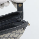 GUCCI GG Supreme Sherry Line Bag PVC Leather Navy Gold 02 14 013 Auth 195601-8