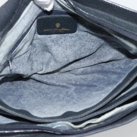 GUCCI GG Supreme Sherry Line Bag PVC Leather Navy Gold 02 14 013 Auth 195601