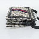 GUCCI GG Supreme Sherry Line Bag PVC Leather Navy Gold 02 14 013 Auth 195601-4