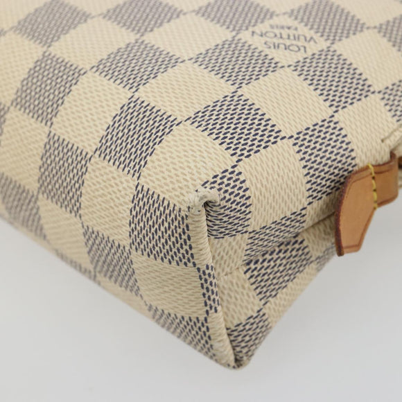 LOUIS VUITTON Damier Azur Pochette Cosmetic GM Pouch N23346 LV Auth 195602
